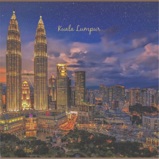 Kuala Lumpur skyline 's nachts Sticker (Voorkant)