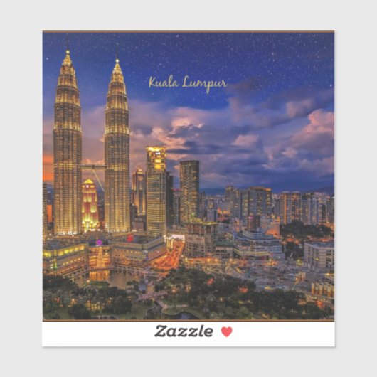 Kuala Lumpur skyline 's nachts Sticker (Vel)