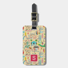 Kuala Lumpur stadsplattegrond bagagelabel