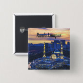 Kuala Lumpur Vierkante Button 5,1 Cm (Voorkant /achterkant)