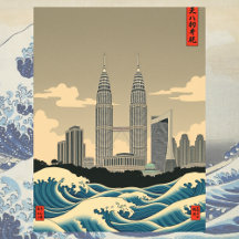 Kuala Lumpur Vintage Japan Golfstijl Skyline