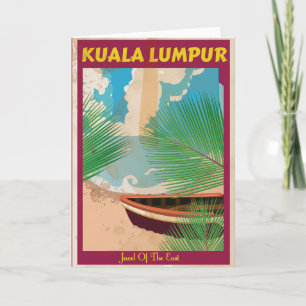 Kuala Lumpur vintage-poster Feestdagen Kaart