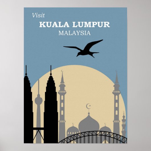 Kuala Lumpur vintage-poster Poster (Voorkant)