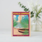 Kuala Lumpur vintage reisposter Briefkaart (Staand voorkant)