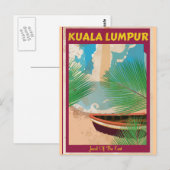 Kuala Lumpur vintage reisposter Briefkaart (Voorkant / Achterkant)