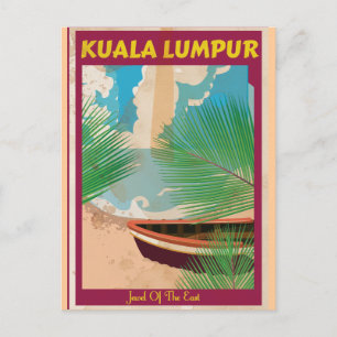 Kuala Lumpur vintage reisposter Briefkaart