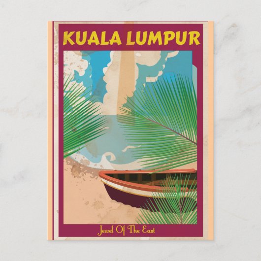 Kuala Lumpur vintage reisposter Briefkaart (Voorkant)