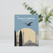Kuala Lumpur vintage reisposter Briefkaart (Staand voorkant)