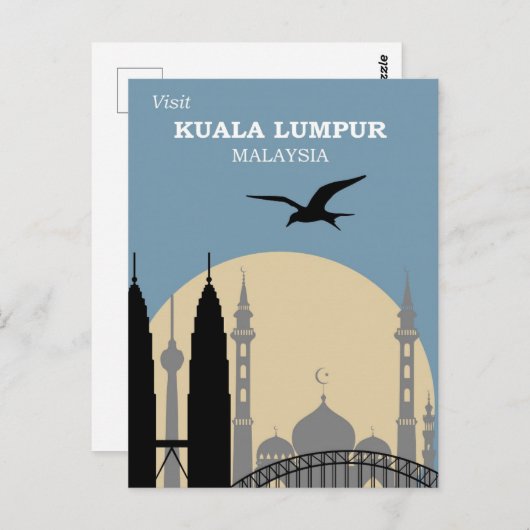 Kuala Lumpur vintage reisposter Briefkaart (Voorkant / Achterkant)