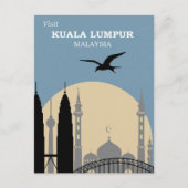 Kuala Lumpur vintage reisposter Briefkaart (Voorkant)