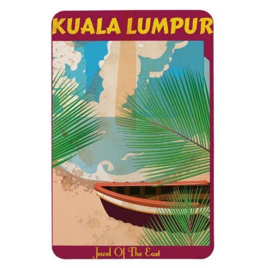 Kuala Lumpur vintage reisposter Magneet (Verticaal)