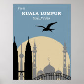 Kuala Lumpur vintage reisposter Poster (Voorkant)