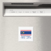 Kuala Lumpur vlag met naam Magneet (Insitu (Vaatwasser))