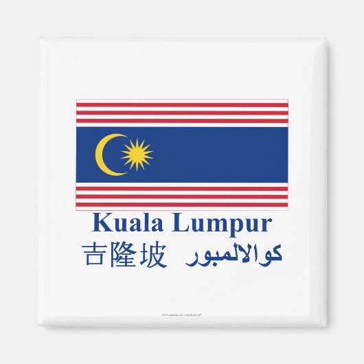 Kuala Lumpur vlag met naam Magneet (Voorkant)