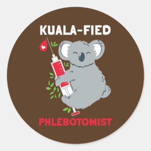 Kualafied Phlebotomist Phlebotomy Koala Animals Ronde Sticker