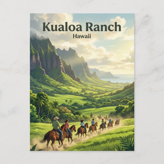 Kualoa Ranch Hawaï Briefkaart (Voorkant)