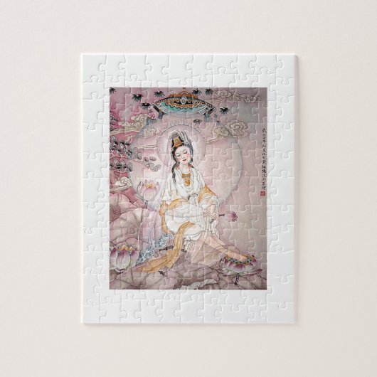 Kuan Yin boeddhistische godin van compassie Legpuzzel (Verticaal)