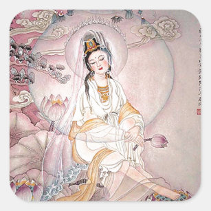 Kuan Yin boeddhistische godin van compassie Vierkante Sticker