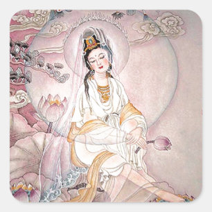 Kuan Yin boeddhistische godin van compassie Vierkante Sticker