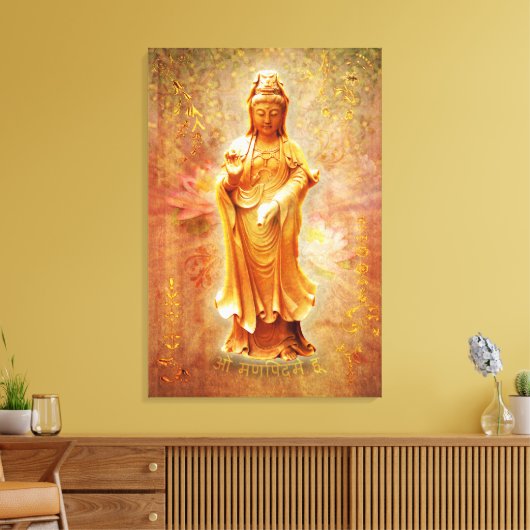 Kuan Yin Canvas Afdruk (Insitu (Woonkamer))