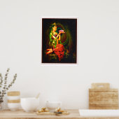 Kuan Yin en de Peacock Feather Poster (Keuken)