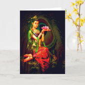 Kuan Yin en de Veer van de Pauw Kaart (Gele Bloem)