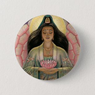 Kuan Yin Goddess of Compassion Ronde Button 5,7 Cm