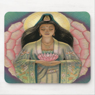 Kuan Yin "Pink Lotus Heart" Mousepad Muismat