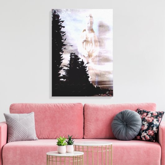 Kuan Yin verpakt Canvas (Insitu (Woonkamer))