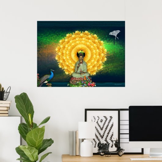Kuan Yin Wall Tapestry Poster (Thuiskantoor)