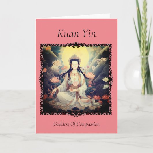 Kuan Yin Wenskaart bedankkaart (Voorkant)