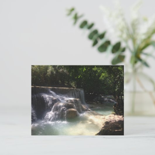 Kuang Si Waterfall Briefkaart (Staand voorkant)