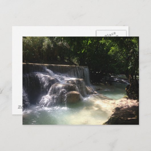 Kuang Si Waterfall Briefkaart (Voorkant / Achterkant)