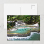 Kuang Si Waterval, natuur, Briefkaart (Voorkant / Achterkant)