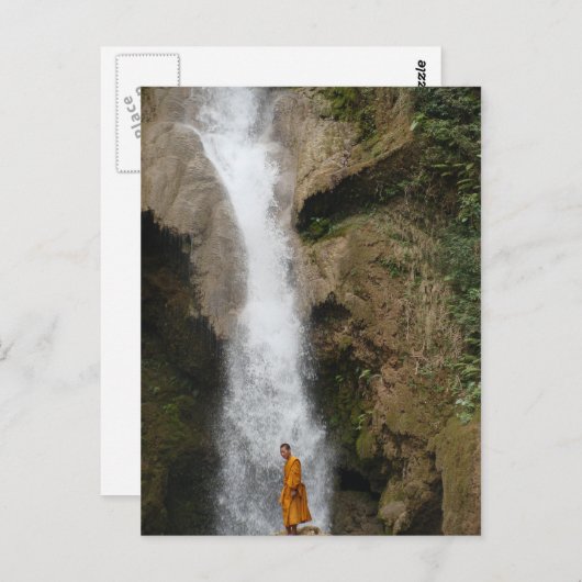 Kuang Sii Waterfall Monk Briefkaart (Voorkant / Achterkant)