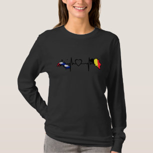 Kuba België Vlag Cubaanse Belgische Hartslag 1 T-shirt