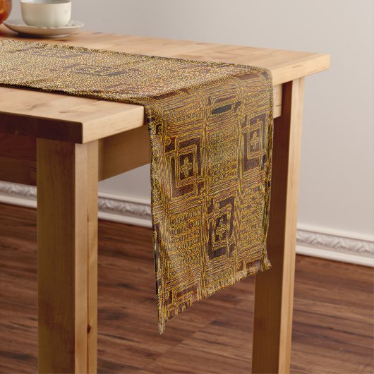 Kuba Cloth Motif Print Korte Tafelloper (Voorbeeld)