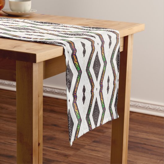 Kuba Cloth Motif Print Table Runner Korte Tafelloper (Voorbeeld)