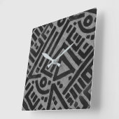 Kuba Cloth Motif Print Vierkante Klok (Hoek)