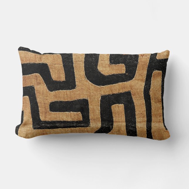 Kuba Cloth Pillow, 8/18 Lumbar Darker Kussen (Voorkant)