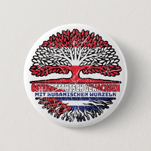 Kuba Kubanisch Österreichisch Baum Ronde Button 5,7 Cm (Voorkant)
