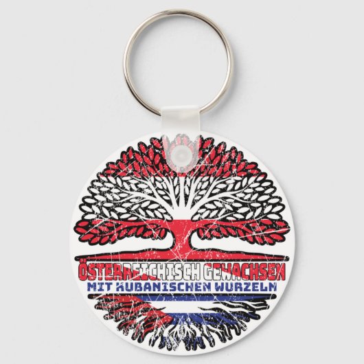 Kuba Kubanisch Österreichisch Baum Sleutelhanger (Voorkant)