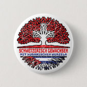 Kuba Kubanisch Schweizer Schweiz Baum Wurzel Ronde Button 5,7 Cm (Voorkant)