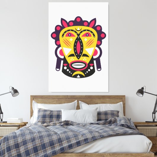 Kuba Mask Canvas Afdruk (Insitu (Slaapkamer))