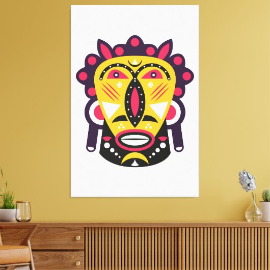 Kuba Mask Canvas Afdruk (Insitu (Woonkamer))