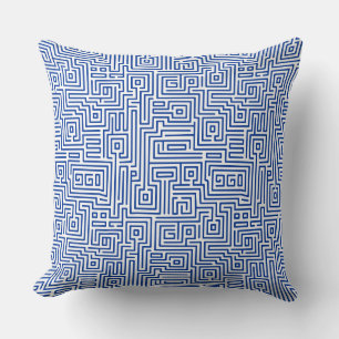 Kuba Maze Style 221019 - marine op wit Kussen