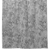 Kuba Maze Style 221019 - Zwart op wit Douchegordijn (Voorkant)