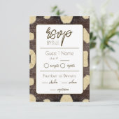 Kuba Mud Cloth Pattern Tribal African Weddenschap RSVP Kaartje (Staand voorkant)