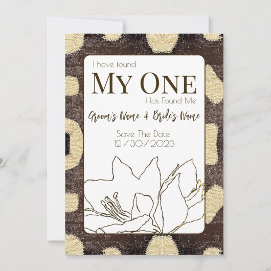 Kuba Mud Cloth Pattern Tribal African Weddenschap Save The Date (Voorkant)