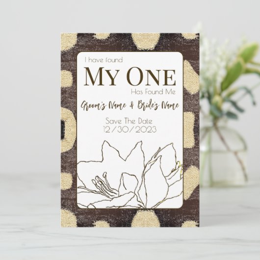 Kuba Mud Cloth Pattern Tribal African Weddenschap Save The Date (Staand voorkant)